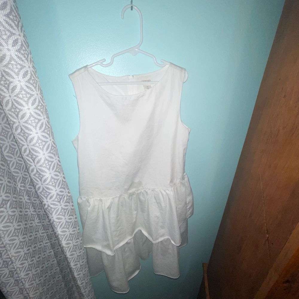 Crewcuts white cotton ruffled dress size 10